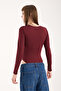 Women's Circular Neck Long Sleeve Snap Button/Zibin Body Suit - 7