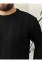 Men's Crew Neck Half Oversize Wide Self-Striped Knitwear Sweater - 3
