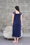 Women's Navy Blue Special Design Lace Cotton Maternity Nightgown Nightgown Set of 2 - 6