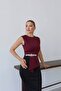 Women's Asymmetric and Stone Detail Evening Dress - 4
