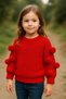 Girl's Oversized Knit Sweater – Seamless, with Pom-Pom Detail, 2-7 Years Old, Domestic Production - 4
