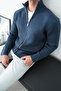 Zippered Knitted Thick Cardigan - 2