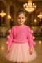 Girl's Oversized Knit Sweater – Seamless, with Pom-Pom Detail, 2-7 Years Old, Domestic Production - 3
