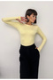 Finger-Through Modal Fabric Long Sleeve Crew Neck Stretchy Women's Bodysuit