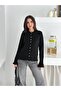Buttoned Cardigan with Front Ruffle Detail