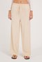 Women's Regular Fit Classic Cut Cotton Wide Leg Beige Trousers - 2