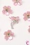 10-Piece Pink Floral Stone Snap Clip Knitted Hair Ornament - Teenage Girls' Decorative Hair Clip Earrings Metal - 2
