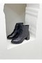 25K-215-R1234 Lace-Up Detail Genuine Leather 6cm Thick Heel Boots for Women