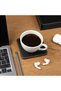 Coasters, Set of 6, Desktop Square Cup Coaster, Vegan Faux Leather, 11X11 Cm., Black - 6