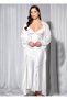 Lace White Plus Size Long Nightgown Dressing Gown Set - 2