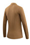 Men's Zippered Polo Neck Camel Sweater Knitwear Embossed Knit Solid Color Classic Fit - 5240F - 6