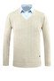Men's V-Neck Knitwear Stone Sweater Steel Knit Patterned Classic Fit - 5209D - 2