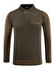 Men's Polo Neck Mink Sweater with Pockets Patterned Steel Knit Classic Fit - 5205F - 2