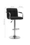 Yivo 3 Piece Adjustable Square Mdf Wood Bar Table Set With 2 Box Style Bar Chairs With Arms, Black - 4