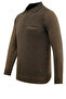 Men's Polo Neck Mink Sweater with Pockets Patterned Steel Knit Classic Fit - 5205F - 3