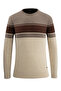 Men's Crew Neck Bone Sweater Knitwear Honeycomb Knit Patterned Classic Fit - 5244C - 2