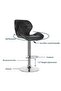 Nifa 3 Piece Adjustable Square Mdf Wood Bar Table Set & 2 Diamond Style Bar Chairs Bar stools, Black - 3