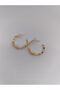 Gold, Stone, Ring, Premium Steel Earrings - 3
