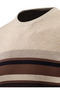 Men's Crew Neck Beige Sweater Knitwear Colorful Stripe Pattern Classic Fit - 5246C - 4