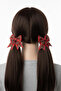 Children's Elastic Christmas Plaid Hair Clip – Bow Model 2 Pieces - 2