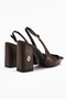 Yupin Coffee Women's Closed-Toe Heeled Shoe with Metal Detail - 5