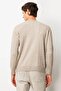 Men's Crew Neck Hair Braided Sweater Mink - 3