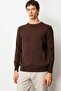 Men's Crew Neck Hair Braided Sweater Brown - 2