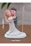 Tabletop Note Holder with Bride and Groom Figures, Decorative Note Holder, Bride and Groom Card Holder - 5