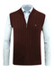 Men's Zippered Knitwear Burgundy Vest Steel Knit Patterned Classic Fit with Pockets - 5209J