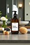 Bathroom Organizer Set with Wooden Stand, White Label Body Lotion Bottle - 5