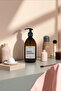 Bathroom Organizer Set with Wooden Stand, White Label Body Lotion Bottle - 3