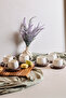 Dark Pumpkin Modern Porcelain Coffee Cup Set with 6 Acacia Plates - 3