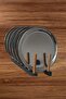 6-Piece Stainless Steel Round Tea and Coffee Serving Tray - 21.5cm - 3