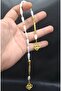 Gold Color Combination Teardrop Model Natural Stone Zaza Prayer Beads - 2