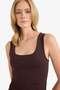 Slim Fit Basic Plain Square Neck Undershirt C2622Ax25Au - 3