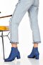 Meri Indigo Blue Luxury Suede Elastic Heeled Short Bottie - 8