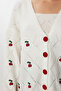 Cherry Embroidered Blouse Cardigan Knitwear Set Lmt0042 Ecru - 3