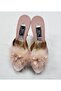 Women's Powder Stone Feather Heeled Lelin Dowry Platform House Slippers Q1L4K5Ck - 3