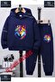 Children's Unisex Printed Hooded Tracksuit Set with the Text: "Wolf Painted Colorful Head"