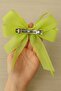 Sparkling Bow Hair Clip with Stone Detail – Neon Green - 3