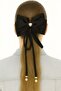 Black Bow Hair Clip with Heart Stone Detail and Pearl - 5