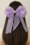 Pearl Detailed Purple Bow Hair Clip - 6