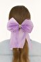 Pearl Detailed Purple Bow Hair Clip - 4