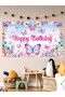 Butterfly Themed Custom Birthday Banner Backdrop 60X100 Vinyl Tarpaulin Banner Birthday Party Set Decoration - 4