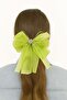 Sparkling Bow Hair Clip with Stone Detail – Neon Green - 4