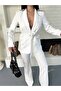 Women's Tie-Up Belted Shawl Collar Blazer Jacket Flared Leg Stretchy Pants Suit