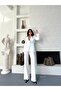 Women's Tie-Up Belted Shawl Collar Blazer Jacket Flared Leg Stretchy Pants Suit - 2