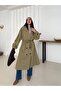 Long Draped Belted Oversize Trench Coat - 5