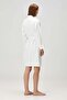 Honeycomb Textured Cotton Bathrobe White - 5