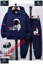 Children's Unisex Printed Hooded Sweatshirt and Sweatpants Set with the Text: "Astronaut Reading a Book"